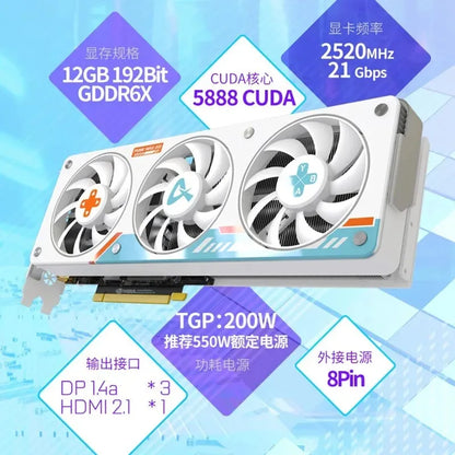 USED AX-Power By INNO3D GEFORCE RTX 4070 X3W OC 12GB 192Bit GDDR6X RTX4070 Graphic Card Gaming GPU placa de video видеокарта