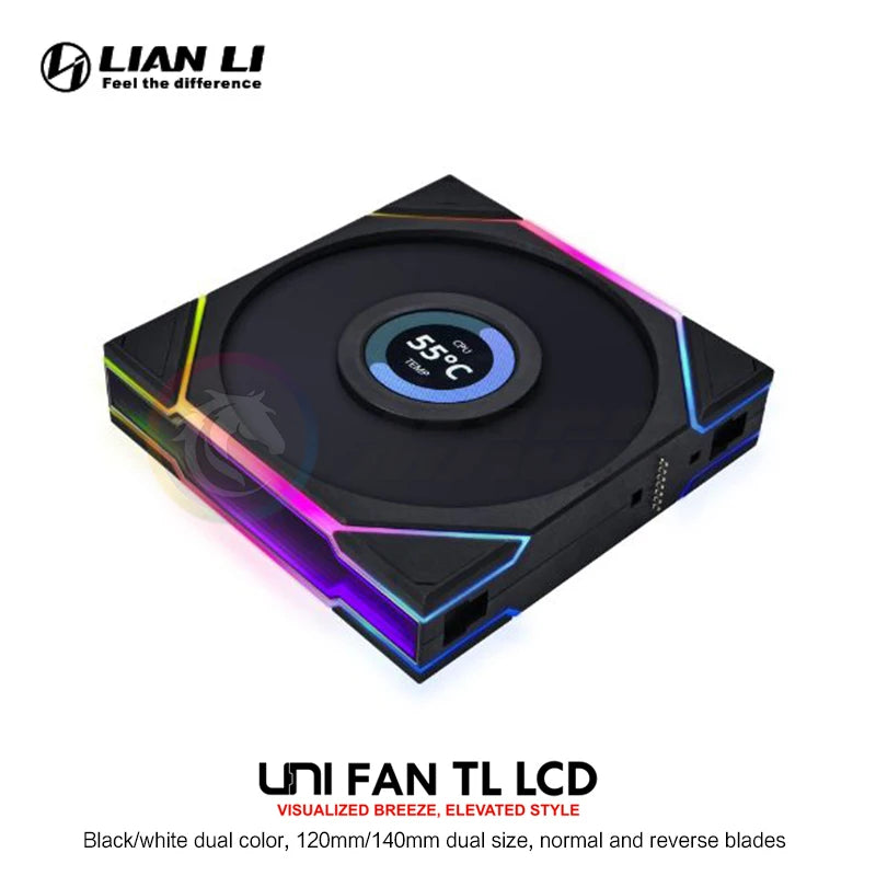 Lian Li LCD TL120 TL140 Forward/Reverse Computer Case Uni Fan, 1.6'' Monitor Display 400*400, 1 / 3 Pcs Pack, New Arrival