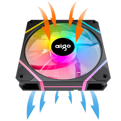 Aigo AM12 Rgb Fan Ventoinha PC Controladora 120mm Computer Case Fan Kit 6pin Water Cooler CPU Cooling Fans Argb 12cm Ventilador