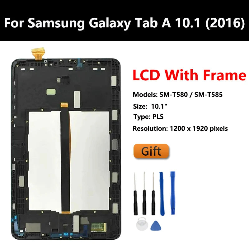 For Samsung Galaxy Tab A 10.1 2016 SM-T580 /T585 / P580 / P585  tablet LCD Display Touch Screen Digitizer Assembly Replacement