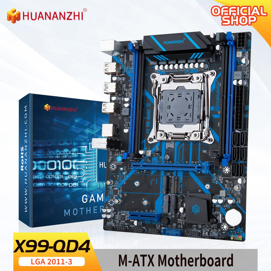 HUANANZHI X99 QD4 LGA 2011-3 XEON X99 Motherboard Intel E5 2640 2666 2670 2696 V3 V4 support DDR4 RECC NON-ECC Memory NVME SATA