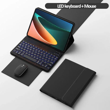 for Xiaomi Mi Pad 6 11 inch Case with Keyboard LED Backlit Wireless Mouse for Xiaomi Mipad 6 6 pro Magnetic Case Free Mouse