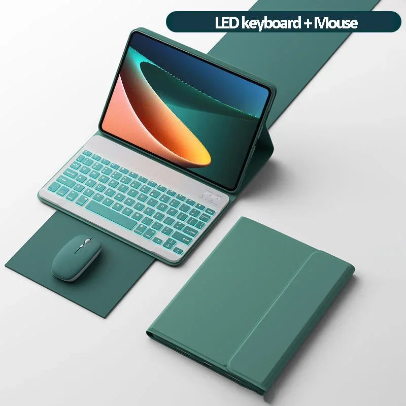 for Xiaomi Mi Pad 6 11 inch Case with Keyboard LED Backlit Wireless Mouse for Xiaomi Mipad 6 6 pro Magnetic Case Free Mouse