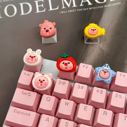 Keycaps Hand-made Resin Keycap Mechanical Keyboard Keycaps Cute Beaver Loopy Customized Gaming Accessories Decoration Gifts