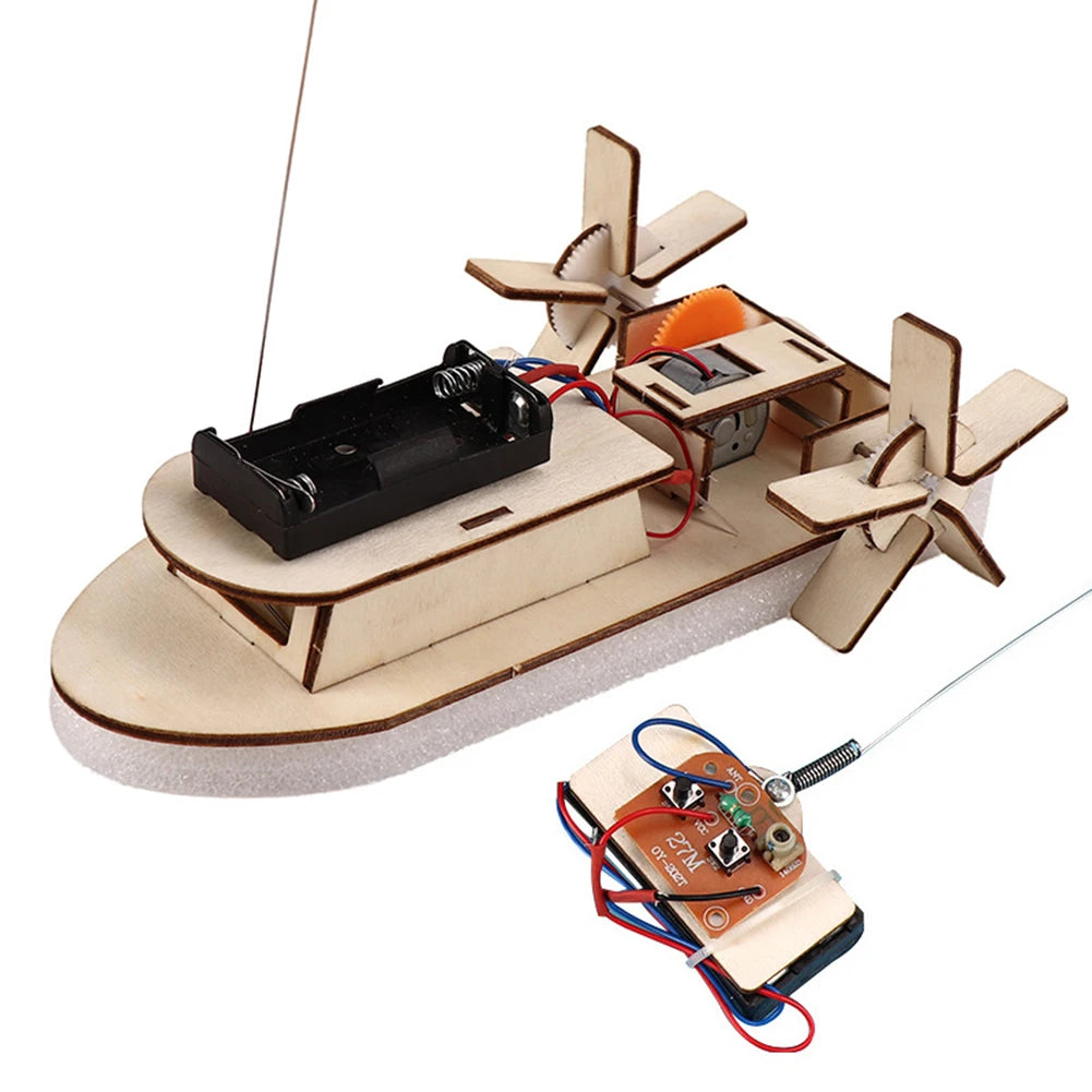 Model Educational Electric Science Experiment Wooden Boat