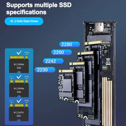 M2 SSD Case NVMe SATA Dual Protocol 10Gbps M.2 to USB Type C 3.1 Gen2 SSD Adapter NVME PCIE NGFF SATA SSD Disk Box SSD Enclosure