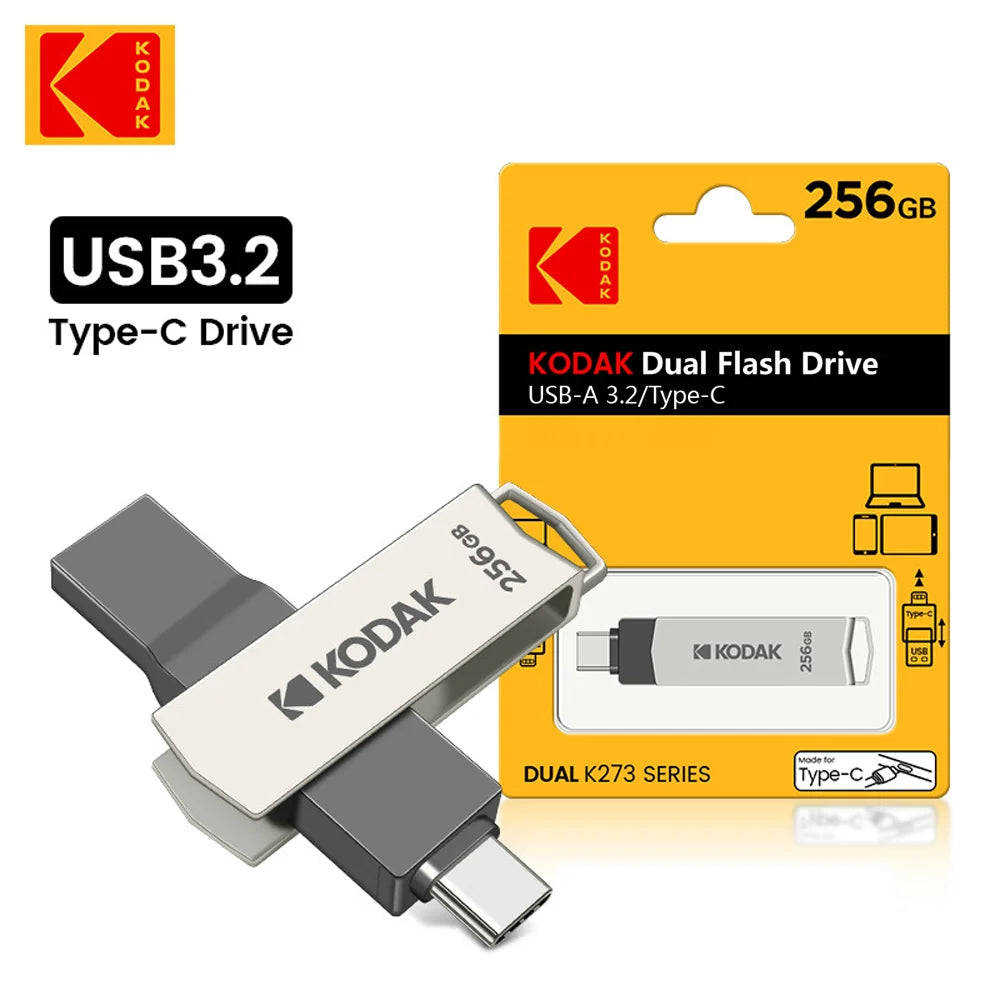 Kodak k273 high-speed USB flash drive 3.2 interface Type-C mobile phone computer dual-use 32GB64GB storage USB flash drive