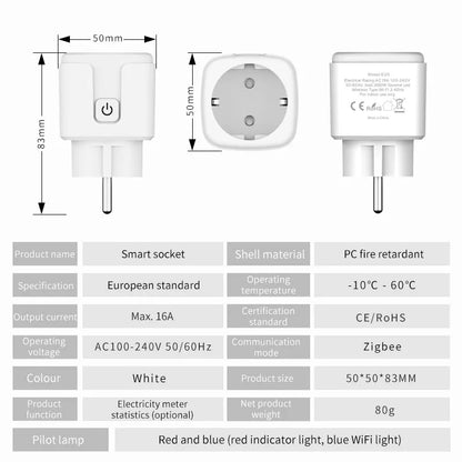 Wi-Fi Smart Plug EU 16/20A with Power Monitoring