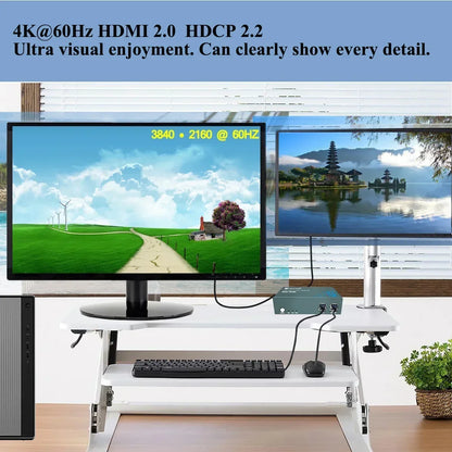 2/4/8/16 Port Hdmi USB kvm Switch 4K HD 2 Output 2 Computers 4 Monitors Thunderbolt DP DVI Compatible for Xiaomi Mi Box PS4/3 TV