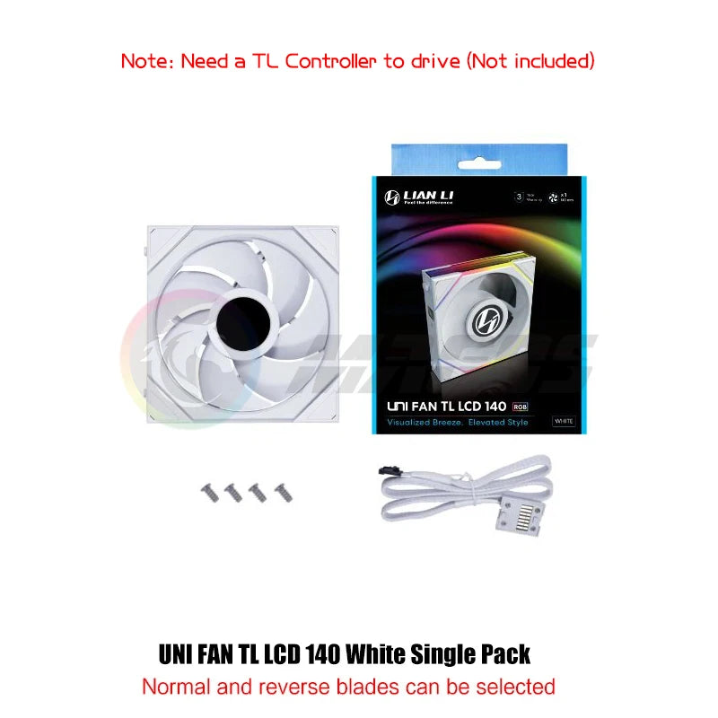 Lian Li LCD TL120 TL140 Forward/Reverse Computer Case Uni Fan, 1.6'' Monitor Display 400*400, 1 / 3 Pcs Pack, New Arrival