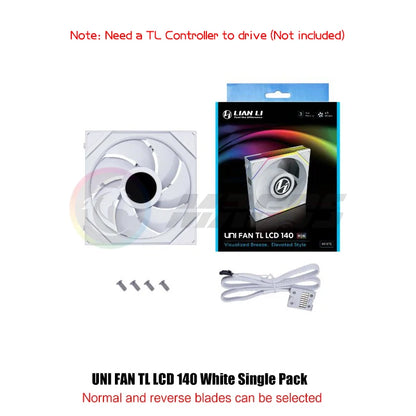 Lian Li LCD TL120 TL140 Forward/Reverse Computer Case Uni Fan, 1.6'' Monitor Display 400*400, 1 / 3 Pcs Pack, New Arrival