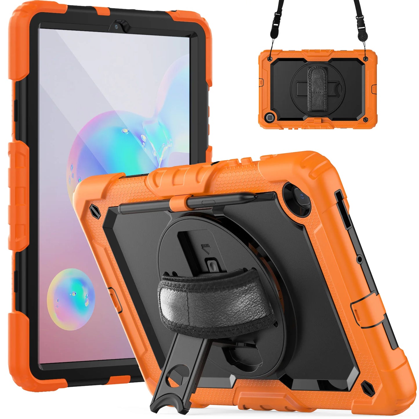 360 Rotating Hand Strap&Kickstand Kids proof Case For Samsung Galaxy Tab S6 lite P610 2020 2022 P610 P613 Shocproof Cover