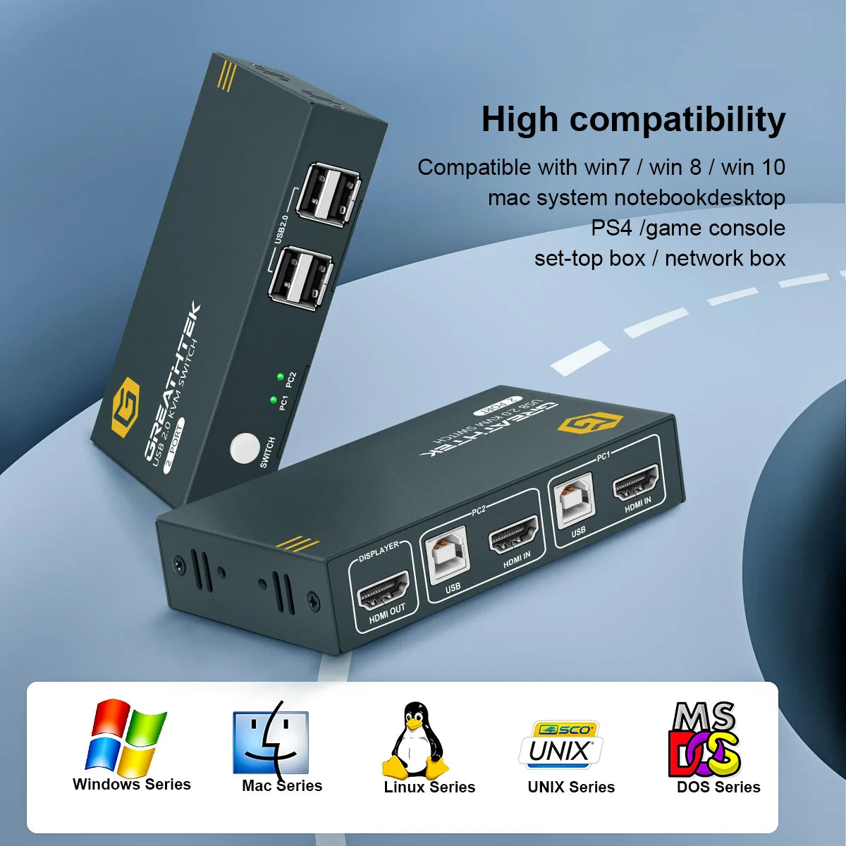 2 Port KVM Switches with 4K@30Hz   USB 2.0 2 Computers 1 Monitor KVM Switch Supporting Wireless Keyboard and Mouse Plug and Play