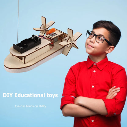 Model Educational Electric Science Experiment Wooden Boat