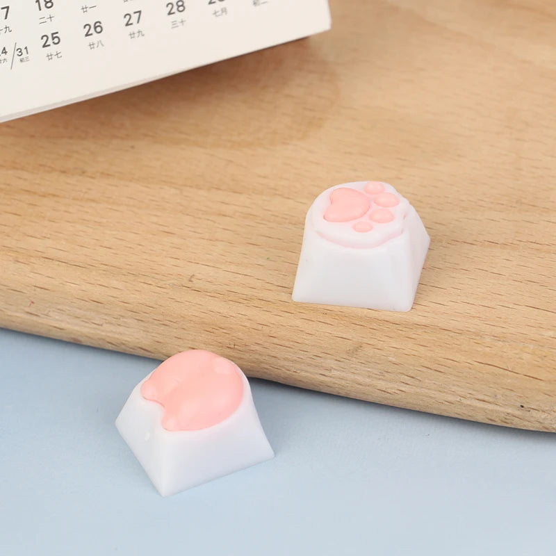 Cat Paw Keycaps For Mechanical Keyboard Switch DIY Custom Key Cap Soft Silicone Keycup Pink Color