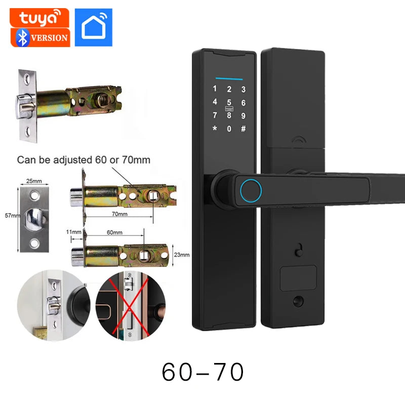 Smart Door Lock with Tuya APP Biometric Fingerprint