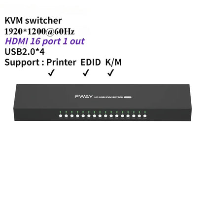 2/4/8/16 Port Hdmi USB kvm Switch 4K HD 2 Output 2 Computers 4 Monitors Thunderbolt DP DVI Compatible for Xiaomi Mi Box PS4/3 TV