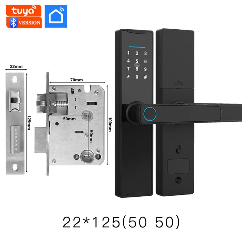 Smart Door Lock with Tuya APP Biometric Fingerprint