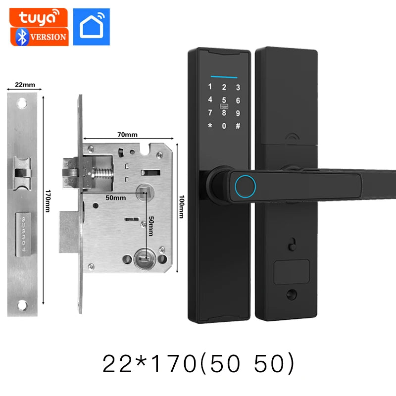 Smart Door Lock with Tuya APP Biometric Fingerprint