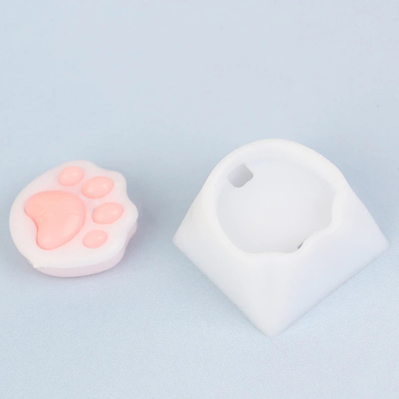 Cat Paw Keycaps For Mechanical Keyboard Switch DIY Custom Key Cap Soft Silicone Keycup Pink Color