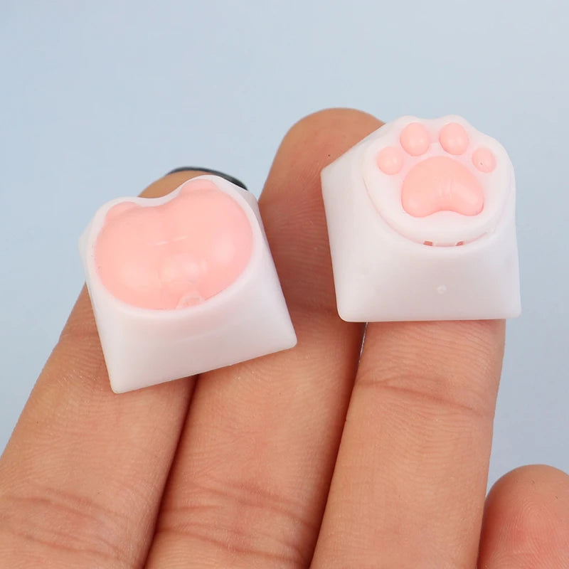 Cat Paw Keycaps For Mechanical Keyboard Switch DIY Custom Key Cap Soft Silicone Keycup Pink Color