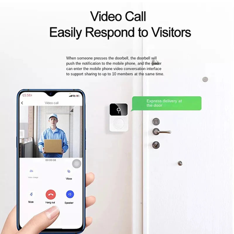 Wireless Video Doorbell Camera with Night Vision