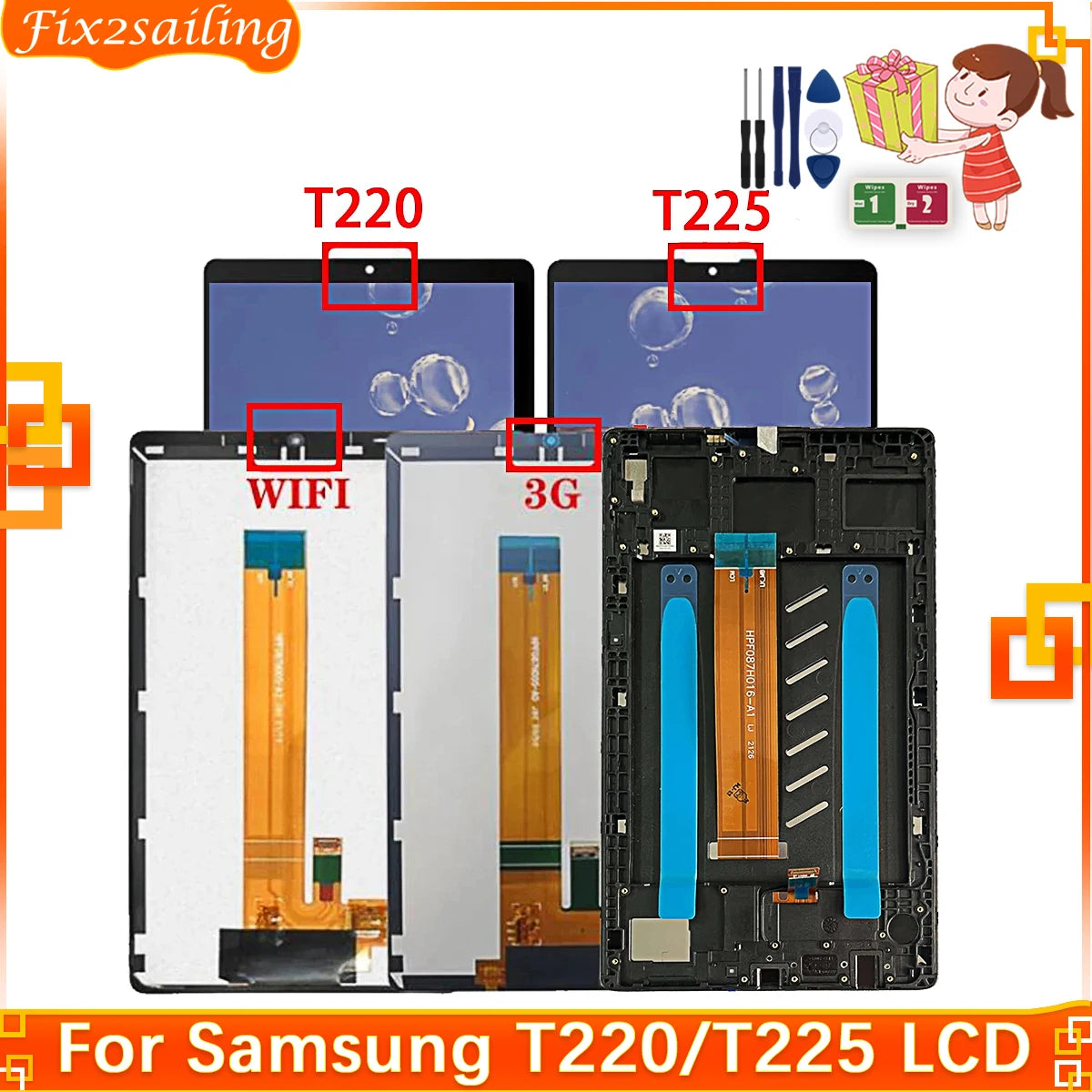 8.7'' LCD For Samsung Tab A7 Lite 2021 SM-T220 SM-T225 T220 T225 Display Touch Screen Digitizer Panel Assembly 100% Tested