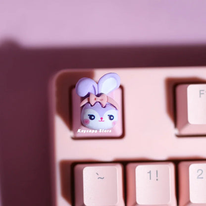 For Cherry MX Switches gaming Keyboard Key Cap for Mechanical Keyboard Keycap Girls Gift Pink Personalized cartoon DIY Key