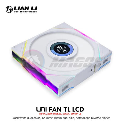 Lian Li LCD TL120 TL140 Forward/Reverse Computer Case Uni Fan, 1.6'' Monitor Display 400*400, 1 / 3 Pcs Pack, New Arrival