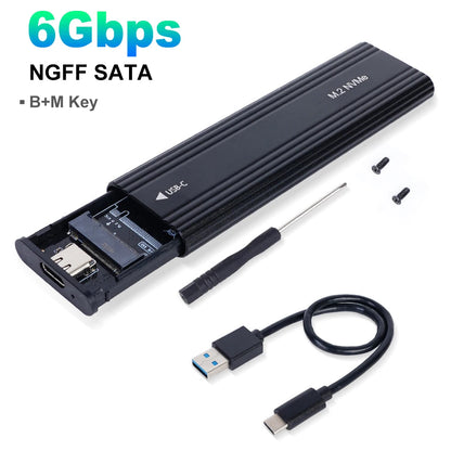 M2 SSD Case NVMe SATA Dual Protocol 10Gbps M.2 to USB Type C 3.1 Gen2 SSD Adapter NVME PCIE NGFF SATA SSD Disk Box SSD Enclosure