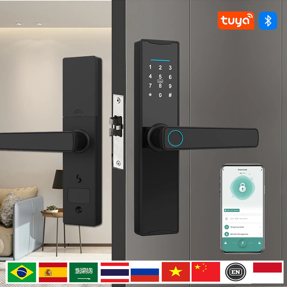 Smart Door Lock with Tuya APP Biometric Fingerprint