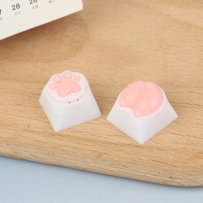 Cat Paw Keycaps For Mechanical Keyboard Switch DIY Custom Key Cap Soft Silicone Keycup Pink Color