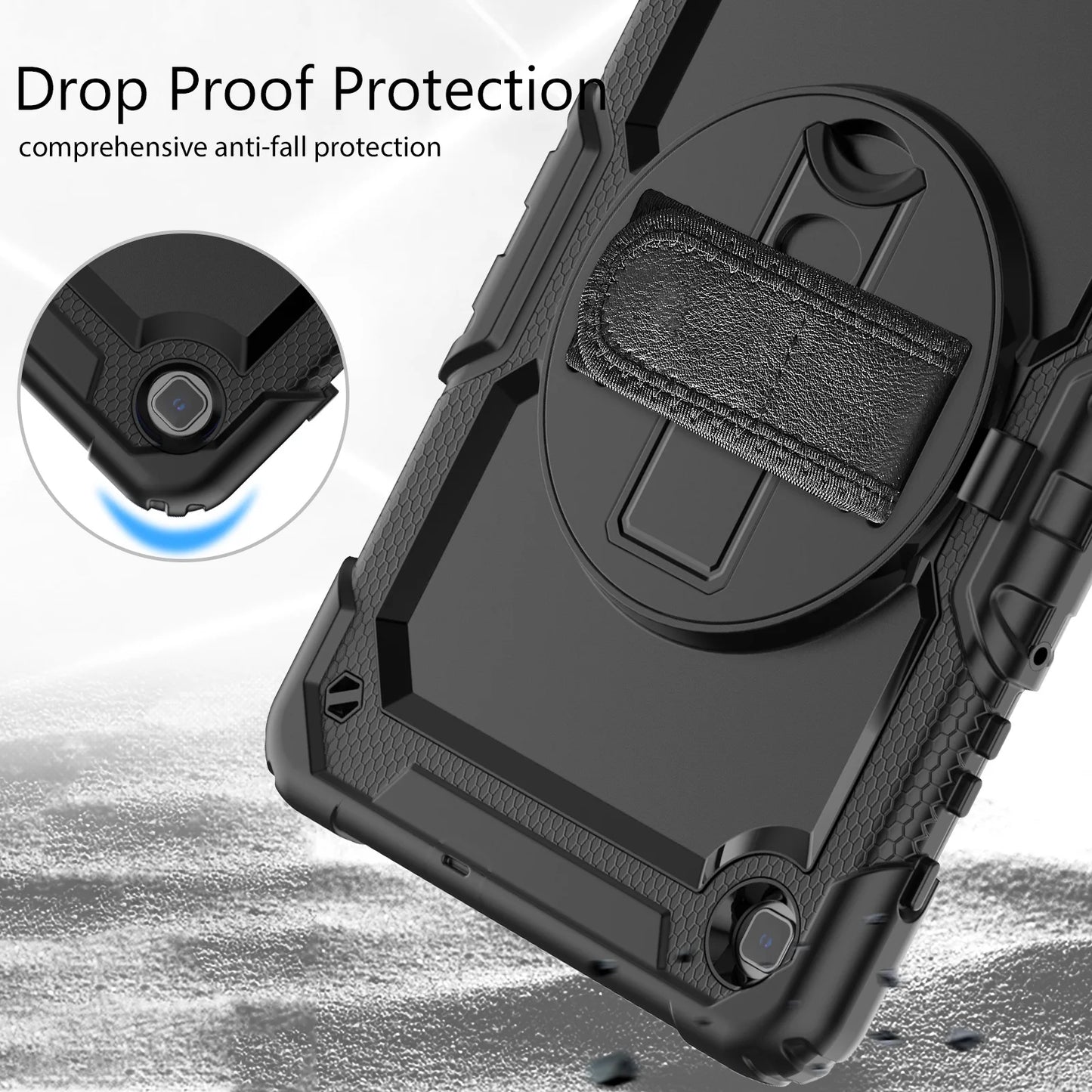 360 Rotating Hand Strap&Kickstand Kids proof Case For Samsung Galaxy Tab S6 lite P610 2020 2022 P610 P613 Shocproof Cover