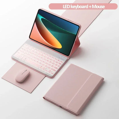 for Xiaomi Mi Pad 6 11 inch Case with Keyboard LED Backlit Wireless Mouse for Xiaomi Mipad 6 6 pro Magnetic Case Free Mouse