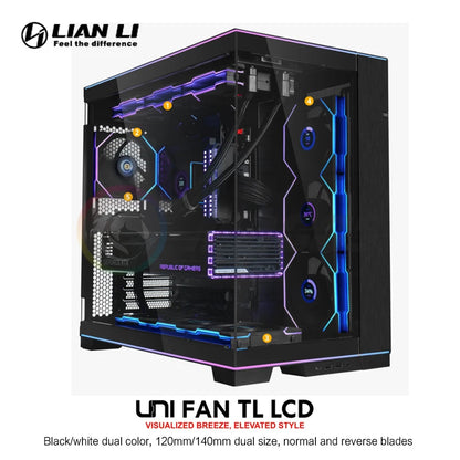 Lian Li LCD TL120 TL140 Forward/Reverse Computer Case Uni Fan, 1.6'' Monitor Display 400*400, 1 / 3 Pcs Pack, New Arrival